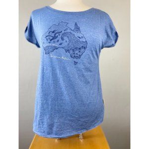 Women's Pacific creations XS S/S Shirt Crewneck Blue Ocean Cotton Viscose